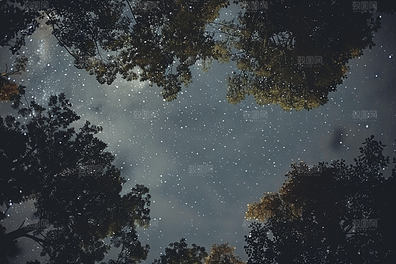 灿烂星空夜晚浪漫素材
