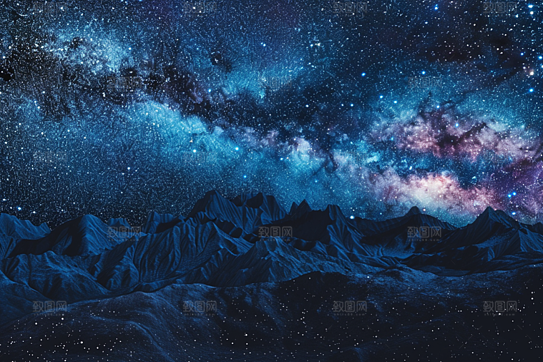 灿烂星空宇宙夜晚素材