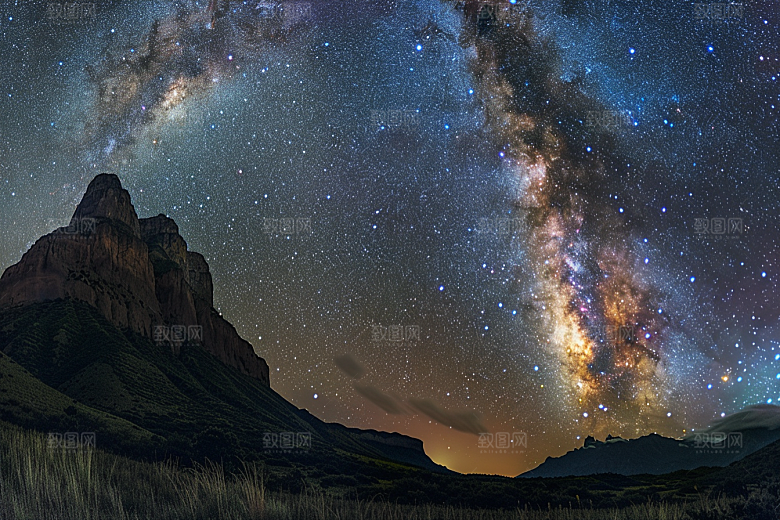 灿烂星空唯美夜景素材