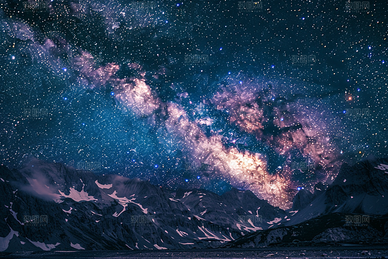 灿烂星空银河太阳系素材