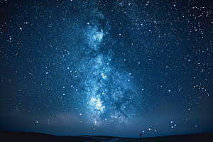 灿烂星空银河夜景素材