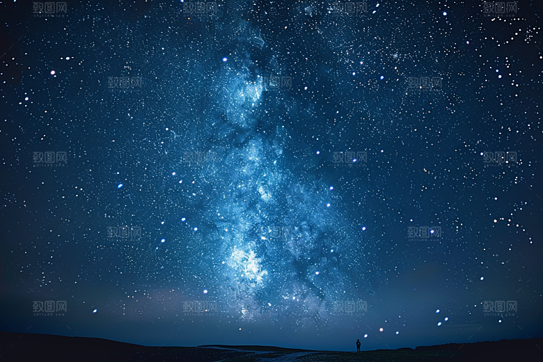 灿烂星空银河夜景素材