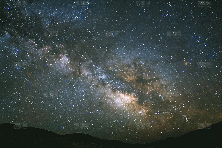 灿烂星空高清夜景素材
