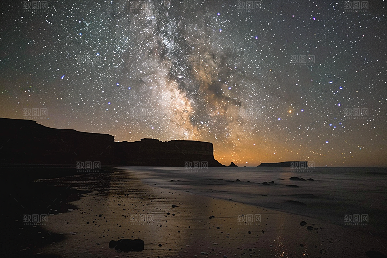 灿烂星空星辰夜景素材