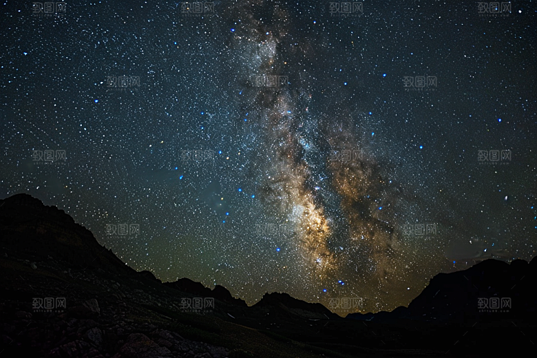 灿烂星空太阳系唯美素材