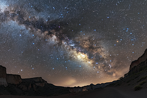 灿烂星空夜景银河素材