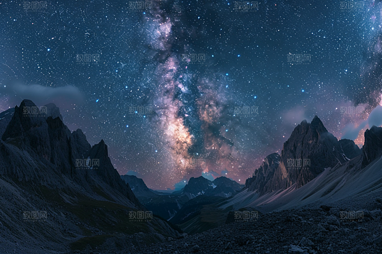 灿烂星空银河浪漫素材