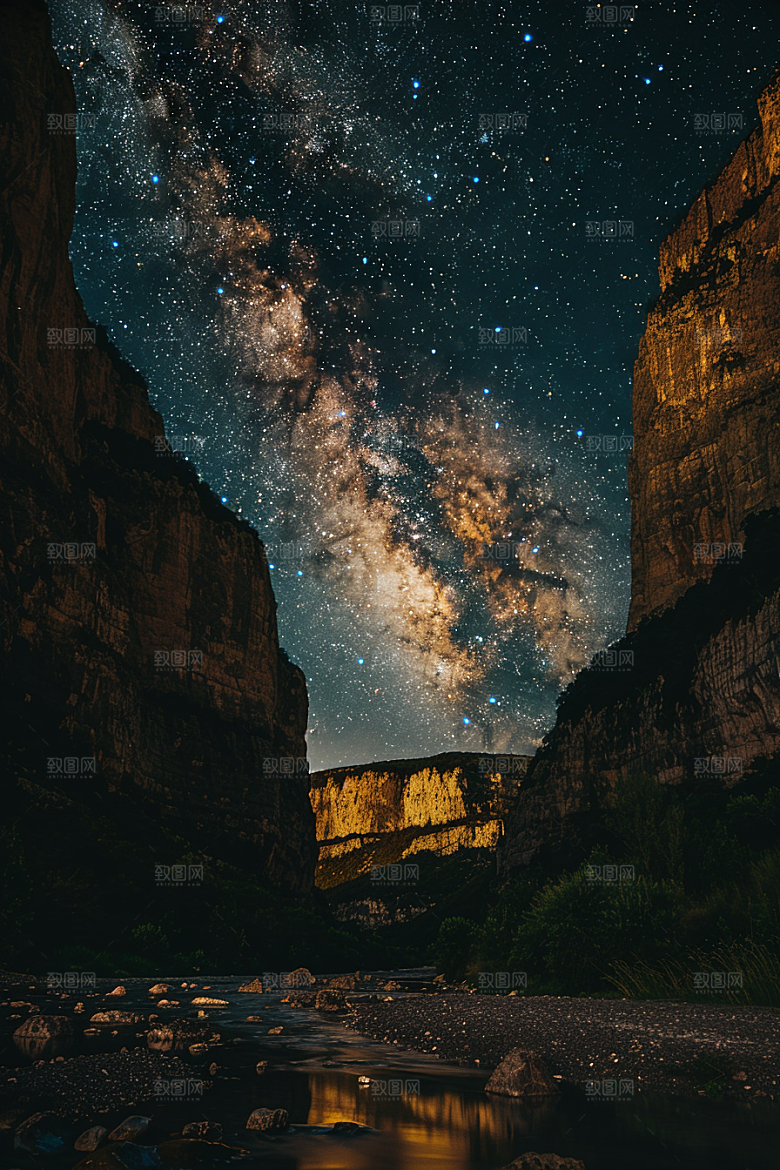 灿烂星空太阳系夜景素材