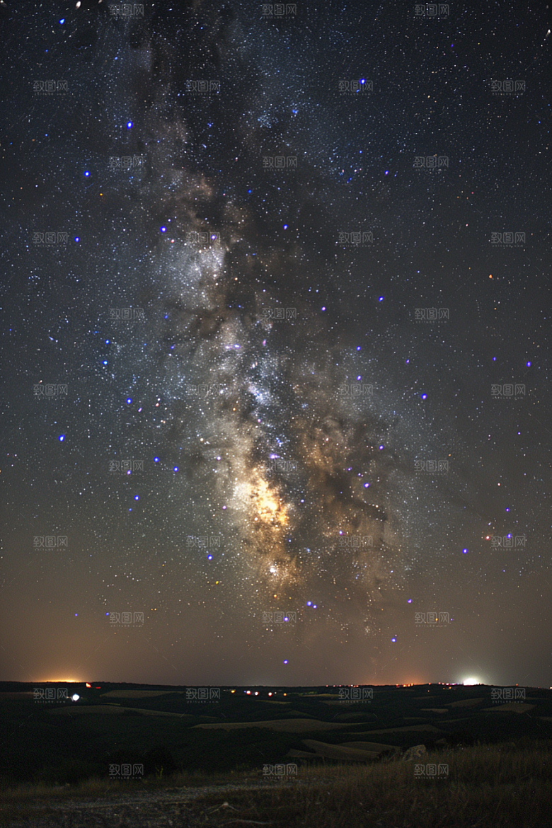 灿烂星空梦幻夜晚素材