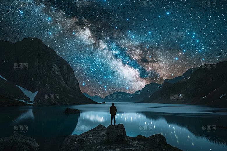灿烂星空天空银河素材
