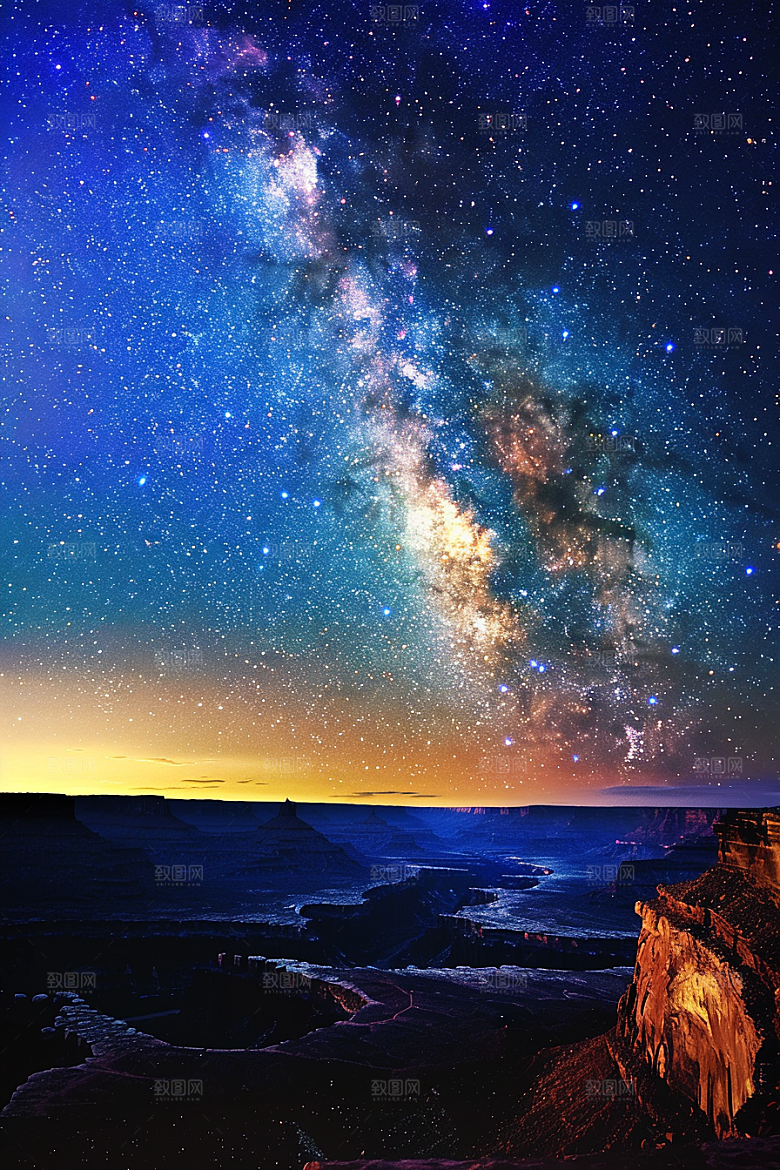 灿烂星空夜晚高清素材