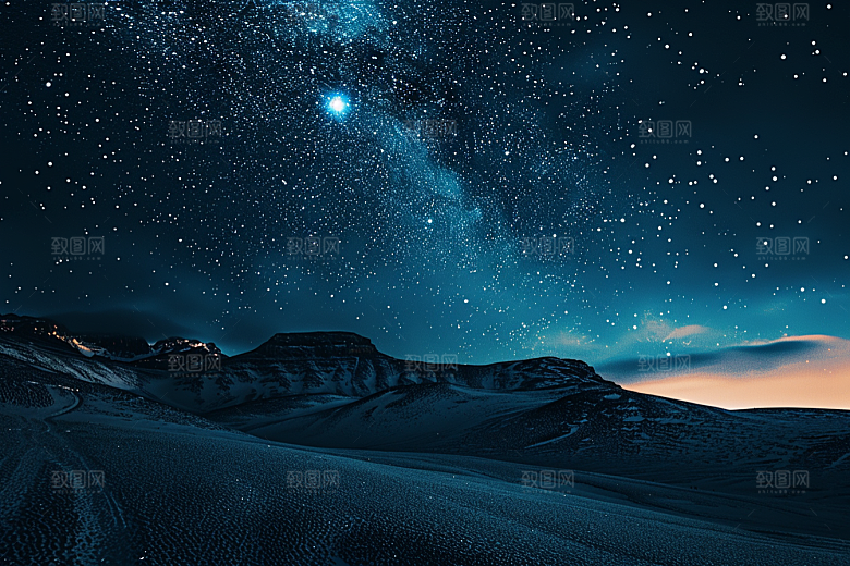 灿烂星空浪漫银河素材