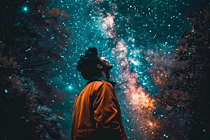 灿烂星空银河宇宙素材