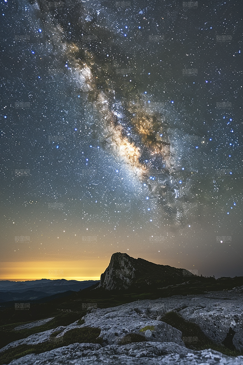 灿烂星空宇宙夜晚素材