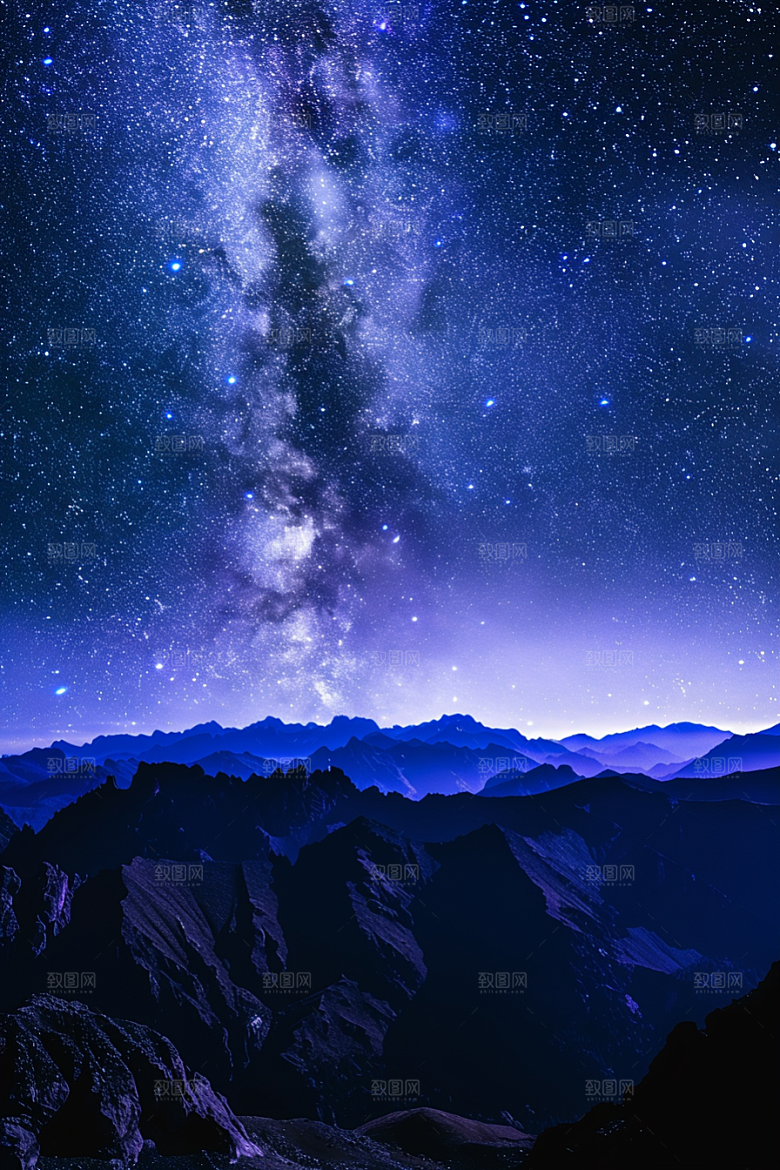 灿烂星空银河夜晚素材