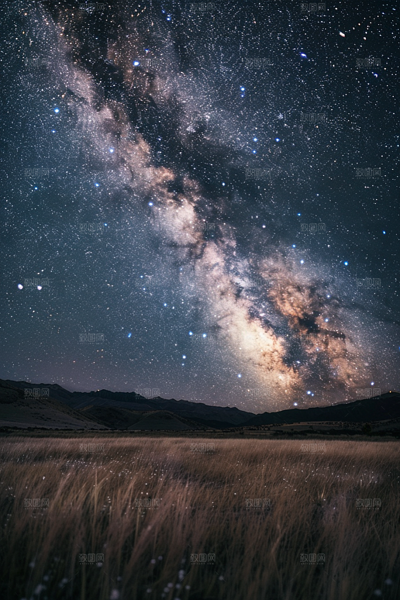 灿烂星空天空银河素材