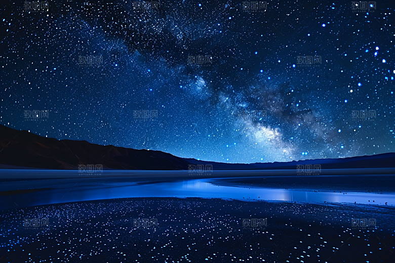 灿烂星空夜景银河素材