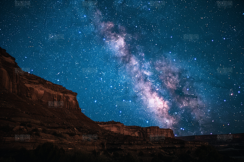 灿烂星空唯美银河素材