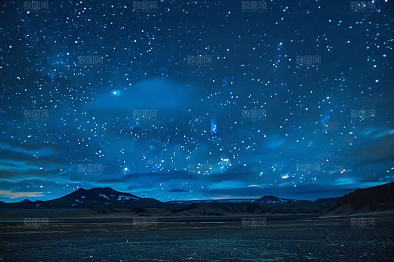 灿烂星空唯美夜晚素材