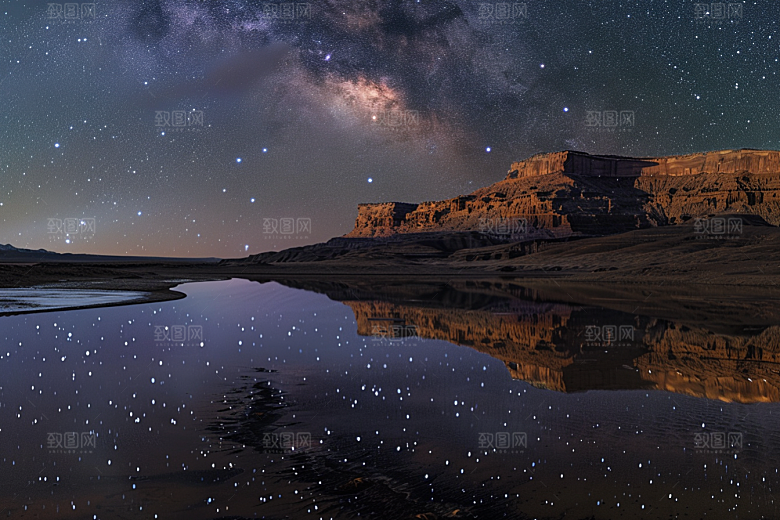 灿烂星空夜晚天空素材