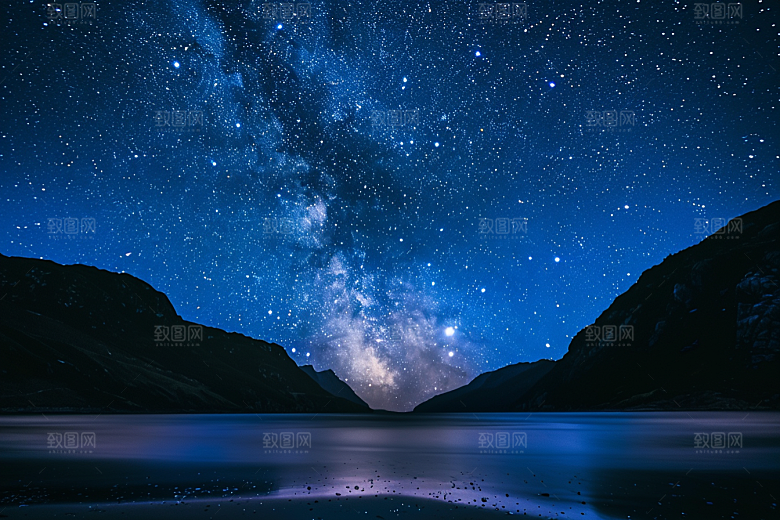 灿烂星空唯美夜晚素材