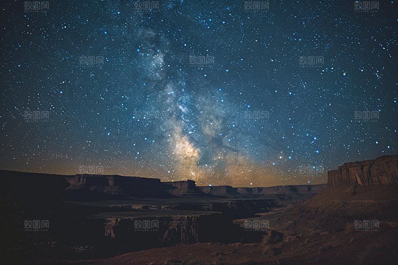 灿烂星空银河夜晚素材