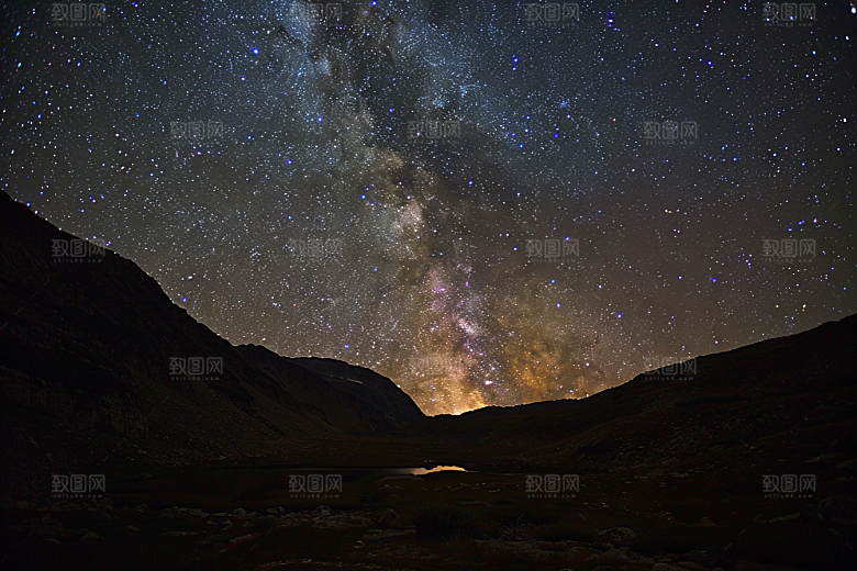 灿烂星空银河天空素材
