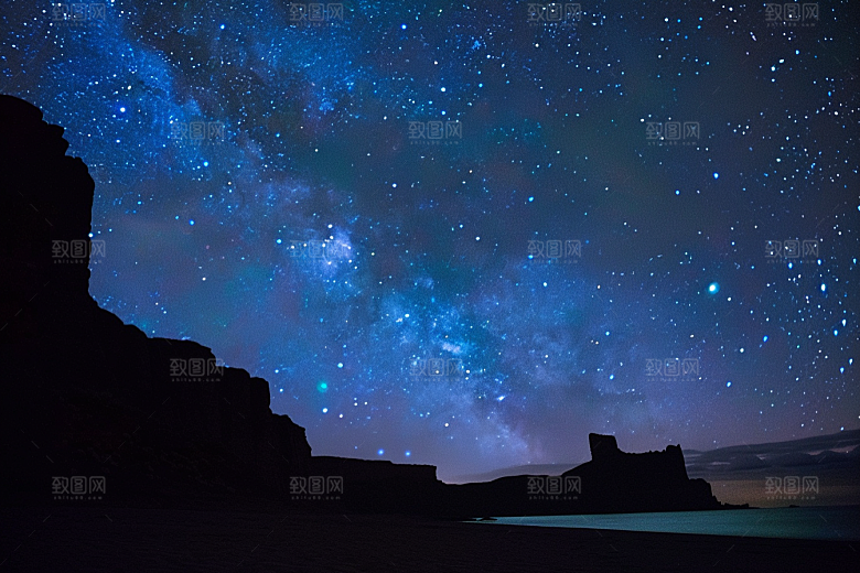 灿烂星空天空夜晚素材