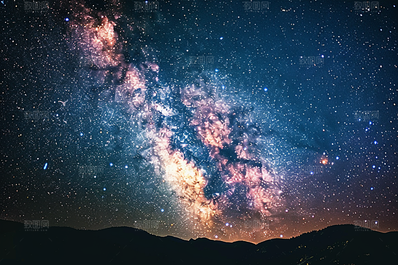 灿烂星空夜晚星辰素材