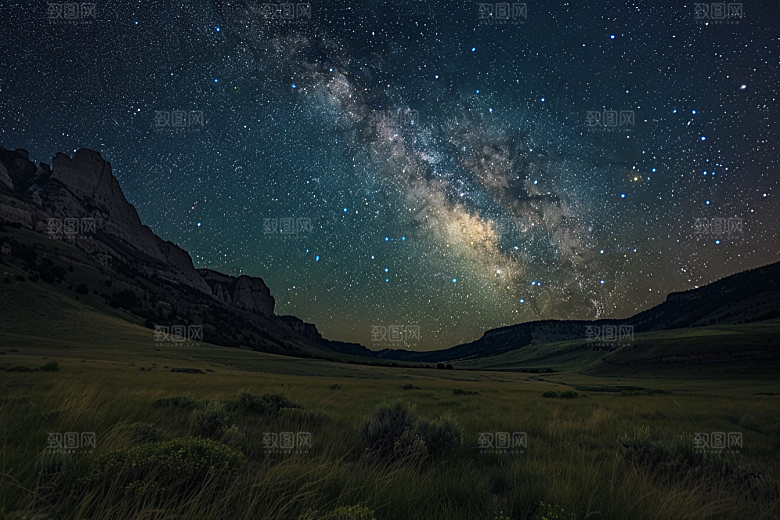 灿烂星空夜晚高清素材