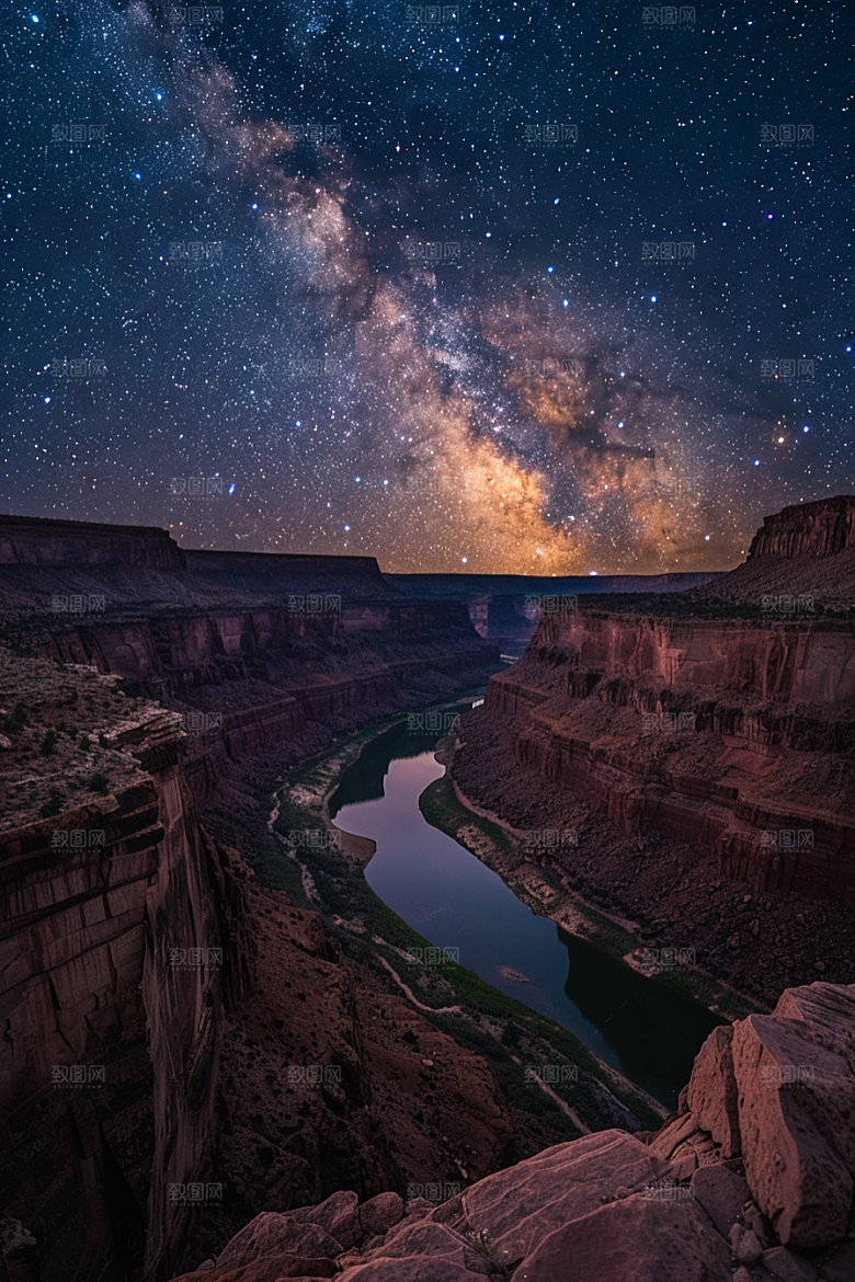 灿烂星空唯美夜景素材