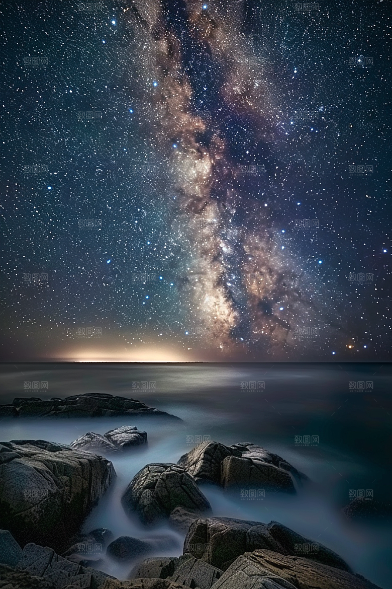 灿烂星空高清夜晚素材
