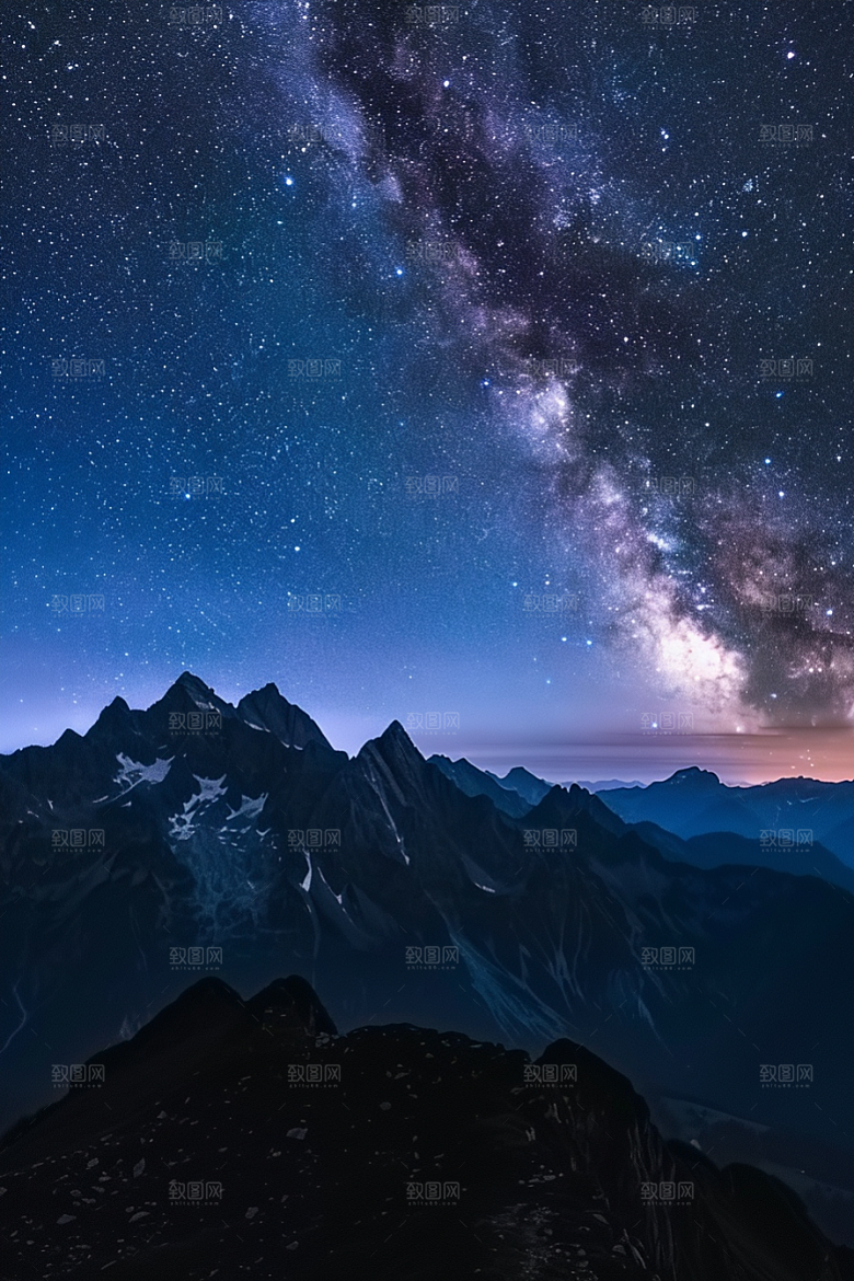 灿烂星空夜晚天空素材