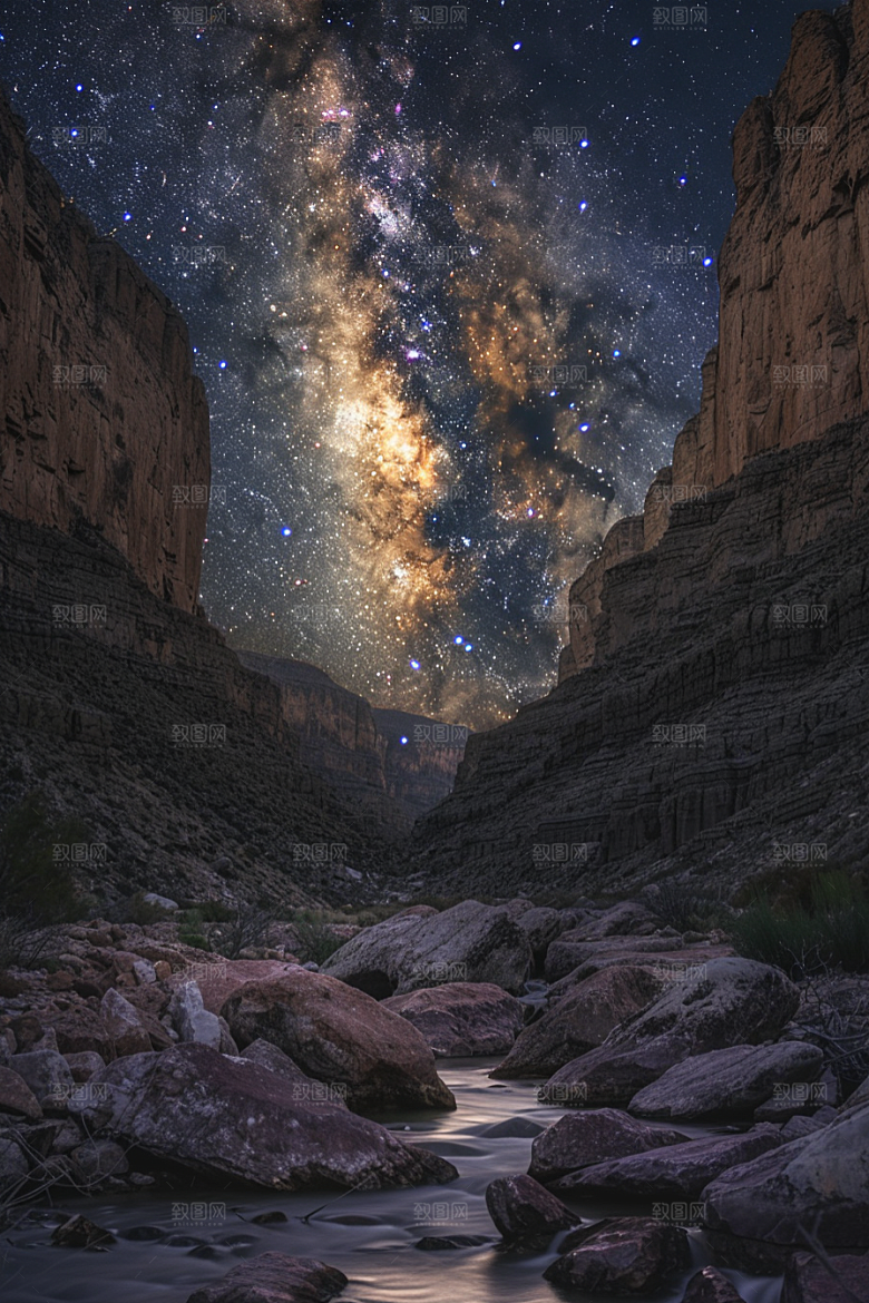 灿烂星空银河天空素材