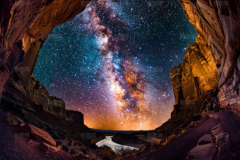 灿烂星空梦幻天空素材