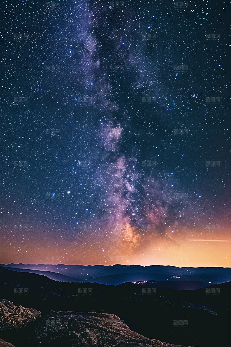 灿烂星空星辰银河素材
