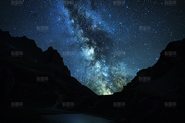 灿烂星空浪漫银河素材
