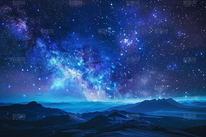 灿烂星空唯美太阳系素材