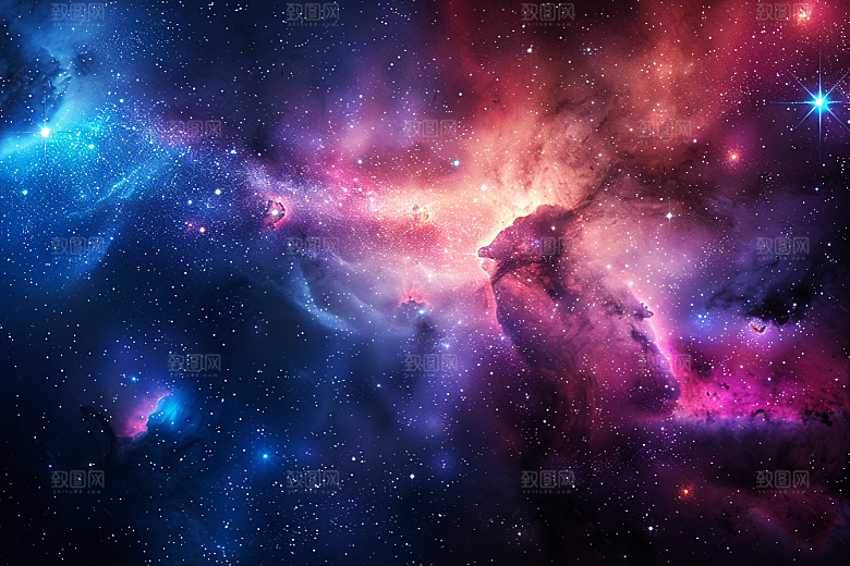 灿烂星空太阳系天空素材