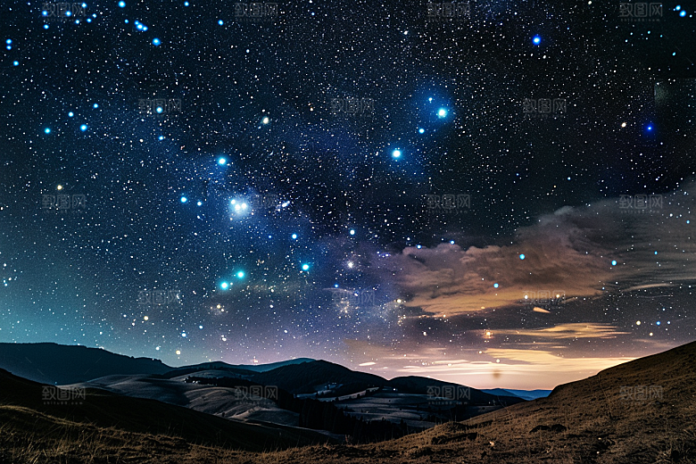 灿烂星空太阳系天空素材