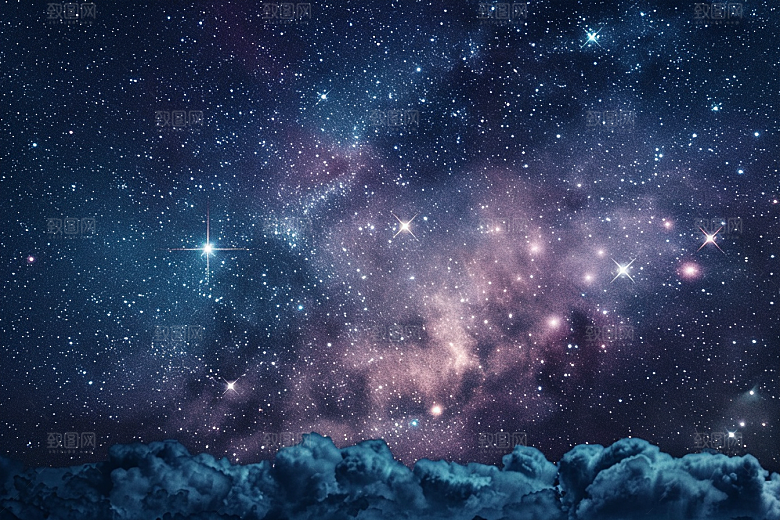 灿烂星空夜景浪漫素材