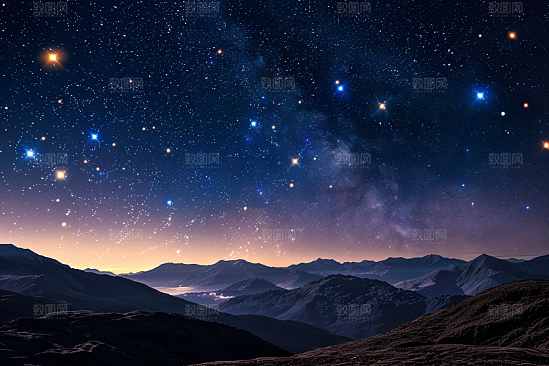 灿烂星空梦幻银河素材