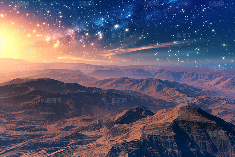 灿烂星空星辰天空素材