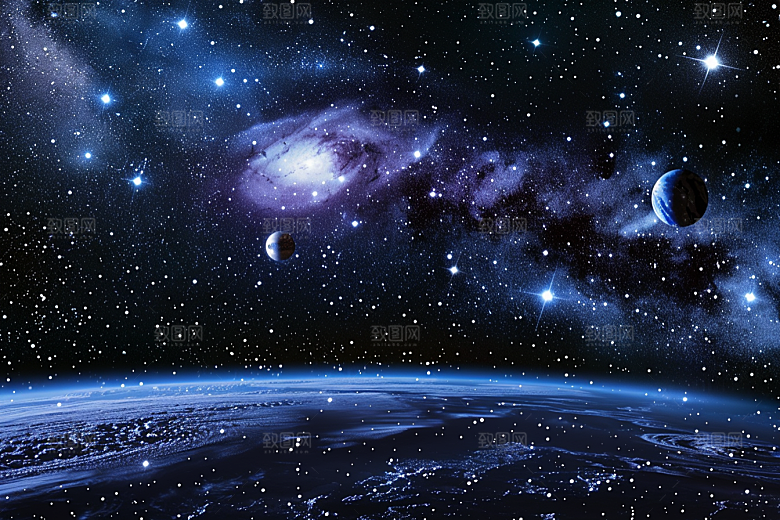 灿烂星空夜晚唯美素材