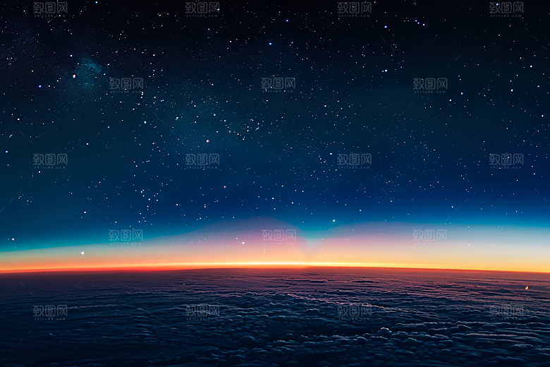 灿烂星空宇宙夜景素材