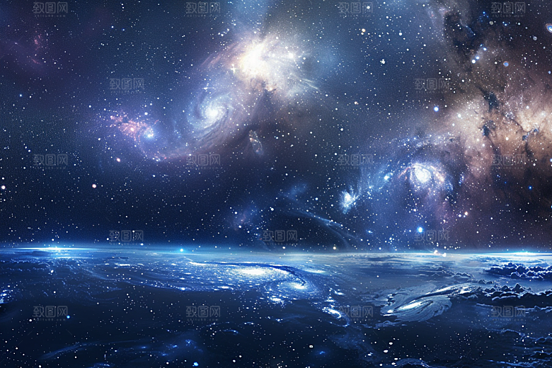灿烂星空天空梦幻素材