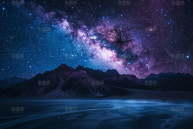 灿烂星空太阳系夜晚素材