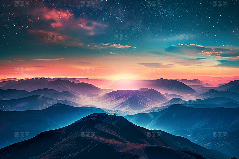 灿烂星空唯美浪漫素材