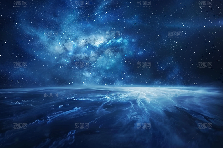 灿烂星空银河夜晚素材