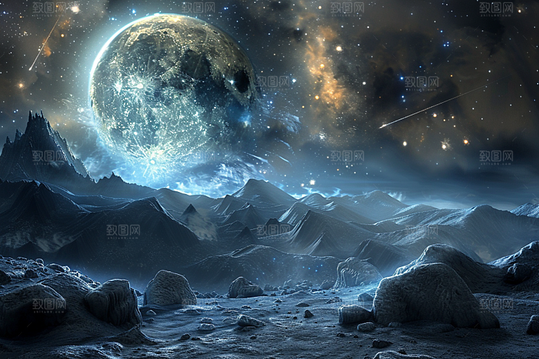 灿烂星空银河星辰素材